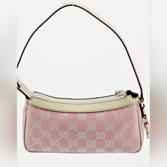 Gucci Monogram  Pochette Pink and Cream Shoulder Bag - Picture 12 of 15